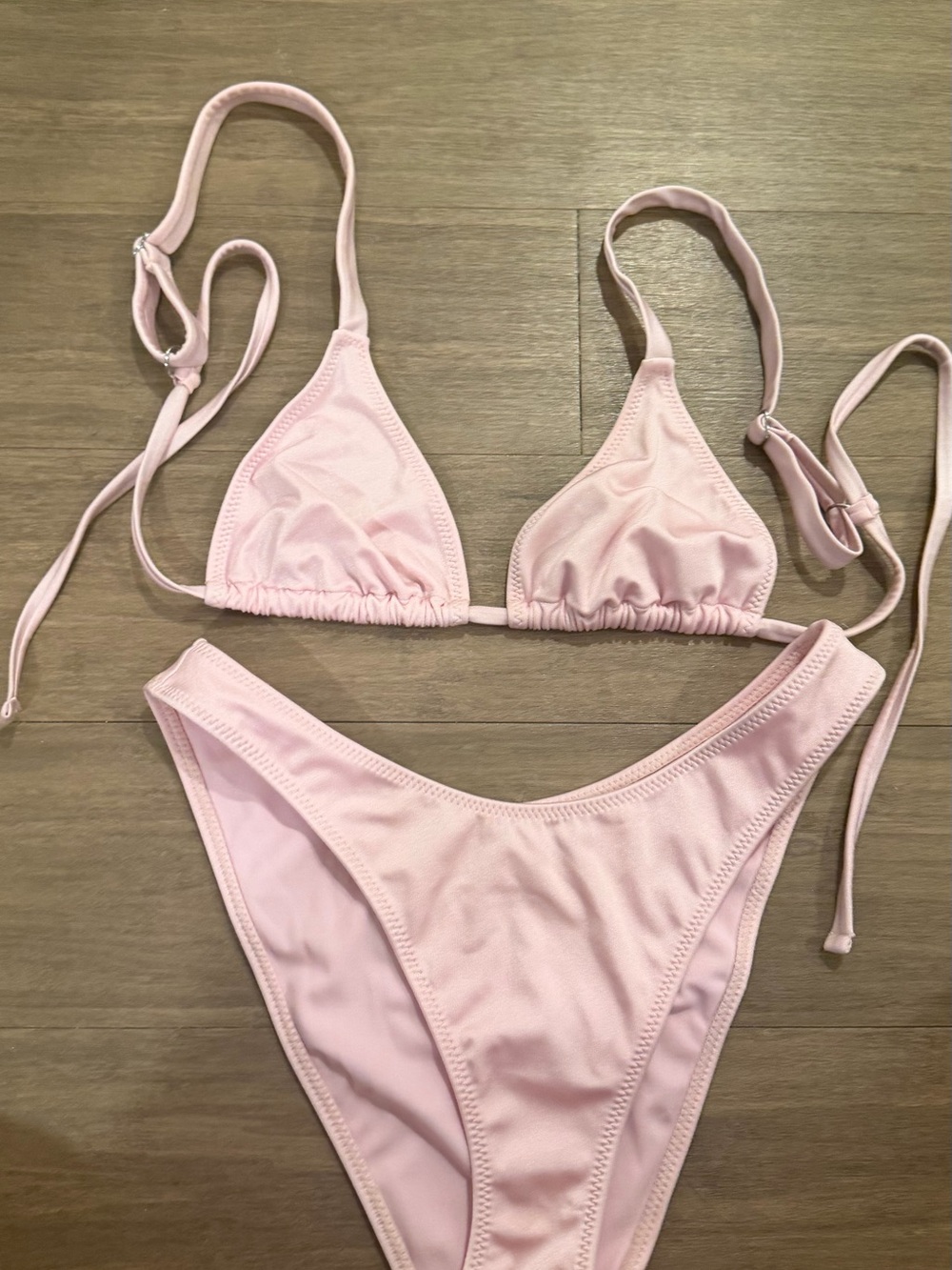 PacSun Light Pink Triangle Bikini Set